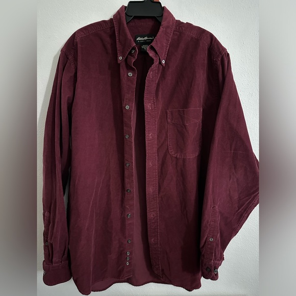 Eddie Bauer Other - Eddie Bauer Burgundy Corduroy Button Down Shirt